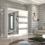 Biały+Szary lacobel+Lustro 200